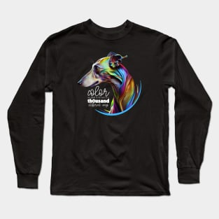 Oscar Wilde Color Quote with Greyhound Long Sleeve T-Shirt